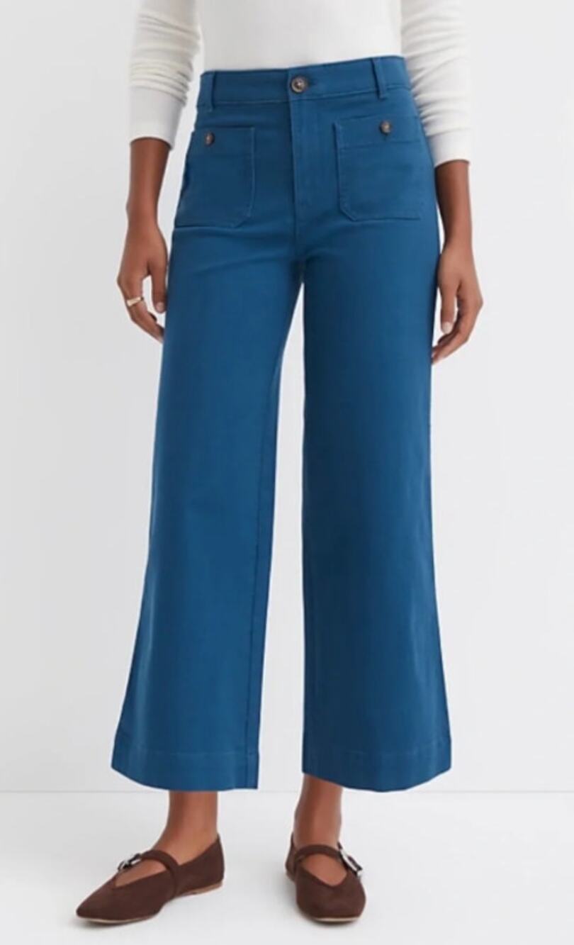LOFT The Palmer Wide Leg High Rise Twill Pants, Women's 10
